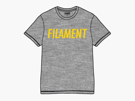 Filament Logo Tee in Heather Grey / Yellow